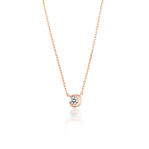 MOON SETTING DIAMOND NECKLACE 0.04ct(2ZN2062)K18 ネックレス