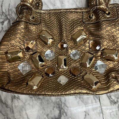 Vintage Chunky Y2K Shoulder Bag Gold by Kathy Van Zeeland 90s Gems