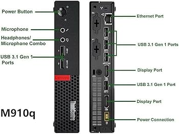 Amazon.com: Lenovo ThinkCentre M910q Tiny Desktop Computer with