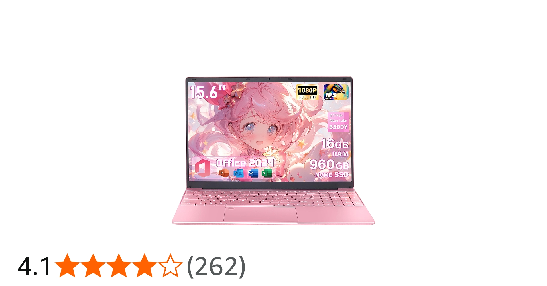 Amazon.co.jp: ノートパソコン【Win 11/MS Office 2024搭載】ピンク