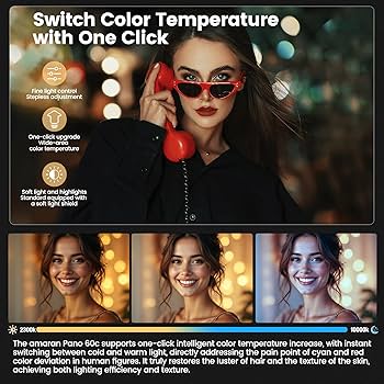 Amazon | Amaran Pano 60c Kit 60W RGBフラットパネル撮影ライト RGBWW
