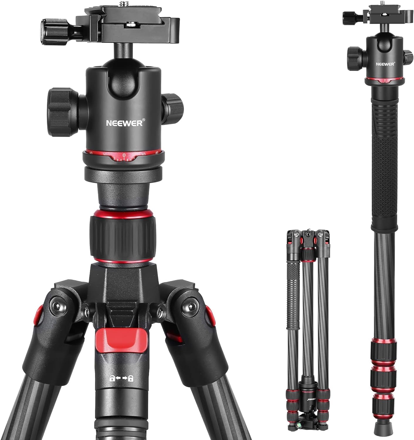 NEEWER 66インチ/168cm カーボンファイバー カメラ用三脚 – NEEWER.JP