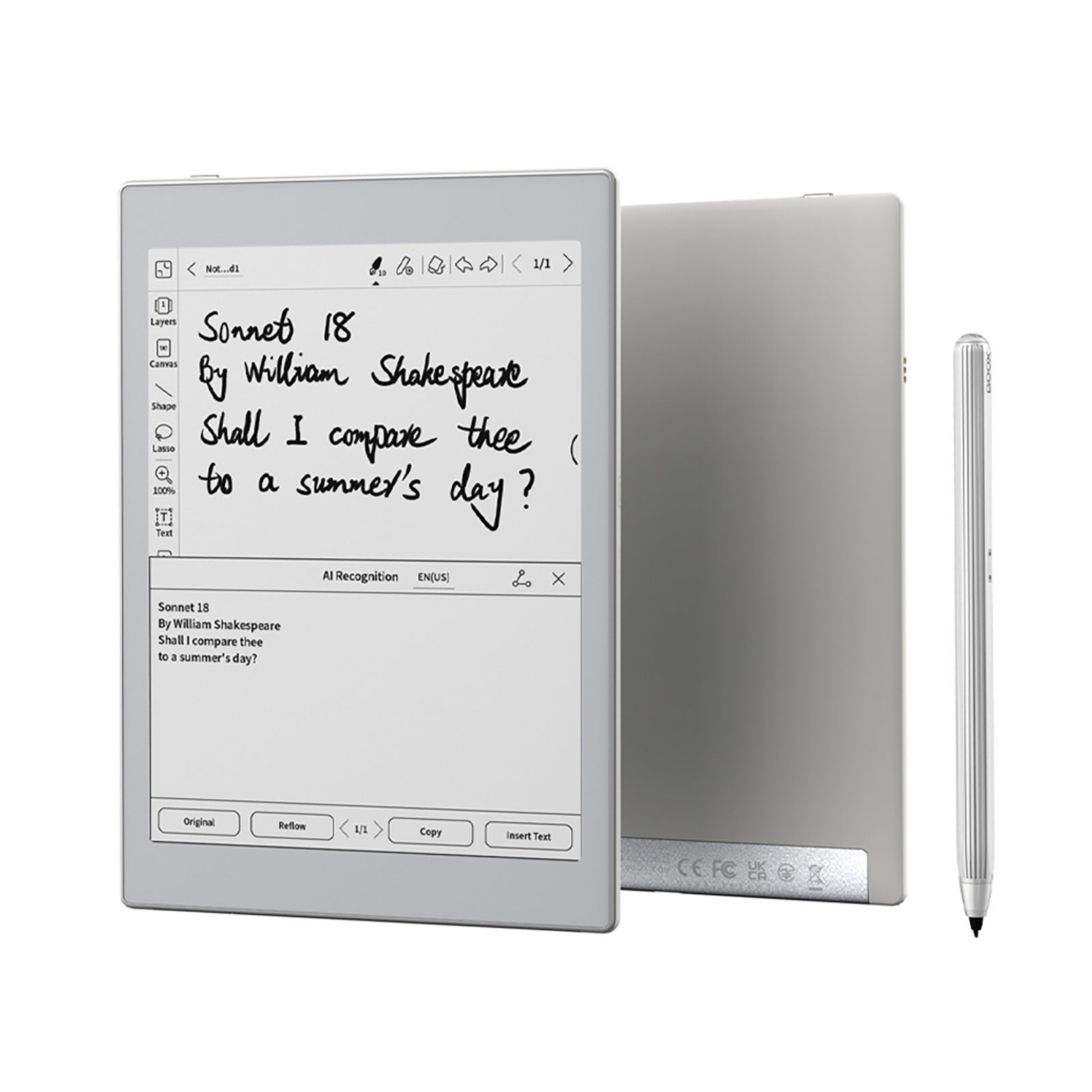持ち運べる最高の読み書きツール、7.8インチ電子ペーパー搭載のBOOX