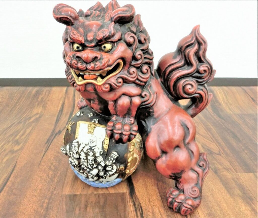 九谷焼 玉乗り獅子 陶器置物 縁起物 九谷 獅子の買取実績【錬金堂】